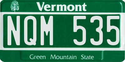 VT license plate NQM535