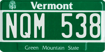 VT license plate NQM538