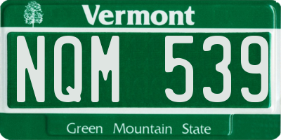 VT license plate NQM539