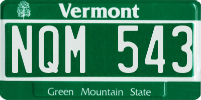 VT license plate NQM543