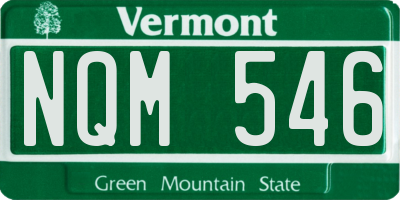 VT license plate NQM546
