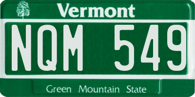 VT license plate NQM549
