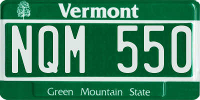 VT license plate NQM550