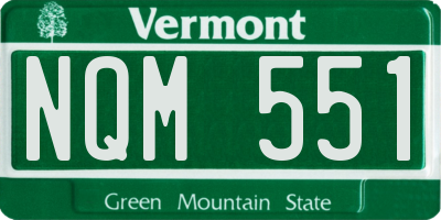 VT license plate NQM551