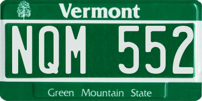 VT license plate NQM552