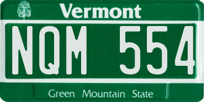 VT license plate NQM554
