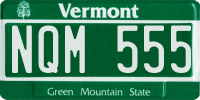 VT license plate NQM555