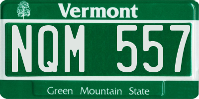 VT license plate NQM557