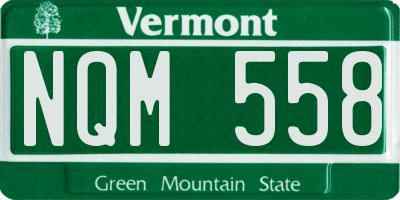 VT license plate NQM558