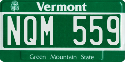 VT license plate NQM559