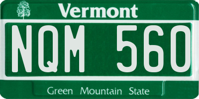 VT license plate NQM560