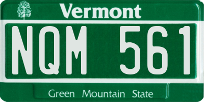 VT license plate NQM561