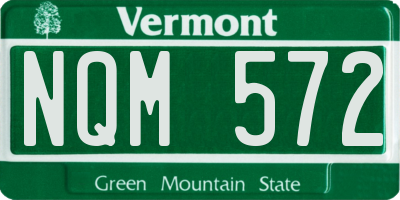 VT license plate NQM572