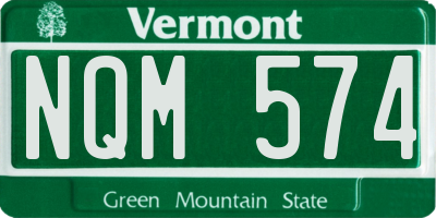 VT license plate NQM574