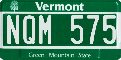 VT license plate NQM575