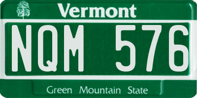 VT license plate NQM576