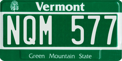 VT license plate NQM577