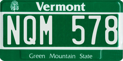 VT license plate NQM578