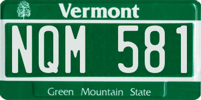 VT license plate NQM581