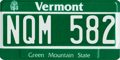 VT license plate NQM582