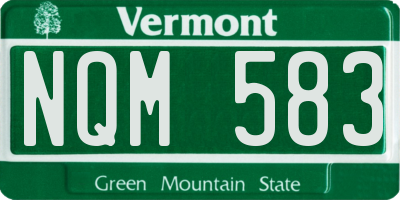VT license plate NQM583