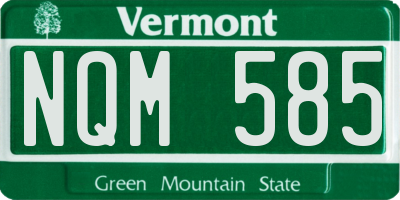 VT license plate NQM585