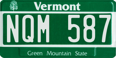 VT license plate NQM587