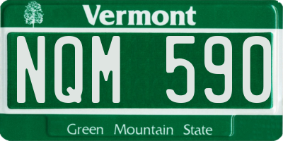 VT license plate NQM590