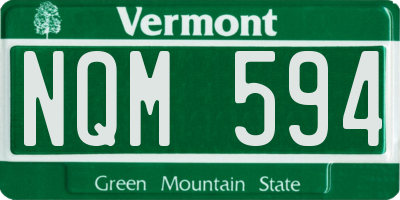 VT license plate NQM594