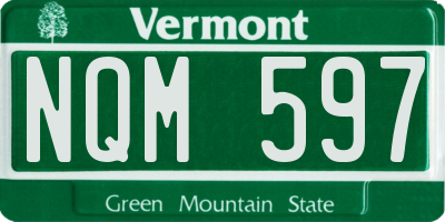 VT license plate NQM597