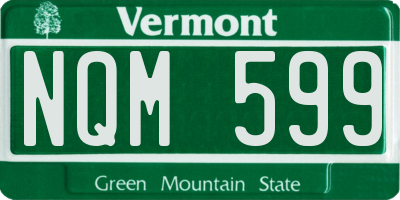 VT license plate NQM599