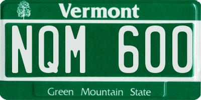 VT license plate NQM600