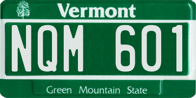 VT license plate NQM601