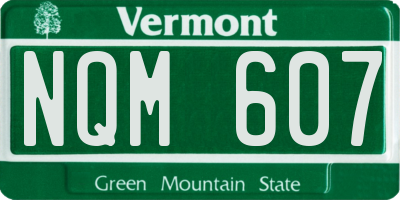 VT license plate NQM607