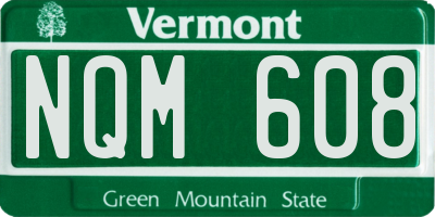 VT license plate NQM608