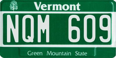 VT license plate NQM609