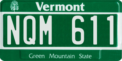 VT license plate NQM611