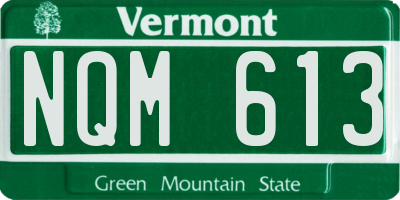 VT license plate NQM613