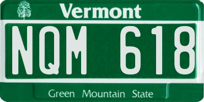 VT license plate NQM618