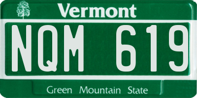 VT license plate NQM619