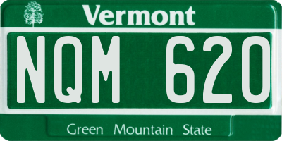 VT license plate NQM620