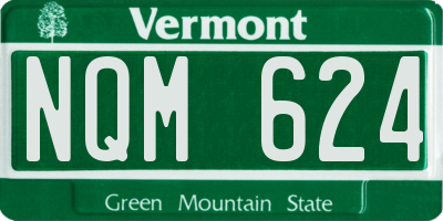 VT license plate NQM624