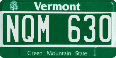 VT license plate NQM630