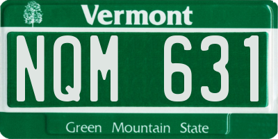 VT license plate NQM631