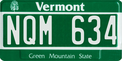 VT license plate NQM634