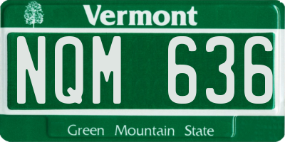 VT license plate NQM636