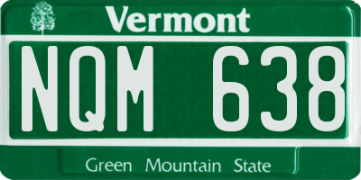 VT license plate NQM638