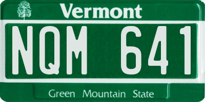 VT license plate NQM641