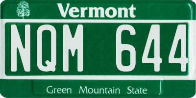 VT license plate NQM644