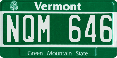 VT license plate NQM646